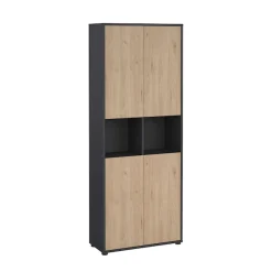 Home affaire Aktenschrank »Sign Aktenregal, Bücherregal, Standregal,« Merkzweckschrank, 2 Fächer, 4 Einlegeböden, Breite/Höhe 80/200 cm