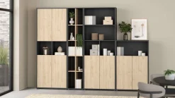 Home affaire Aktenschrank »Sign Aktenregal, Bücherregal, Standregal,« Merkzweckschrank, 2 Fächer, 4 Einlegeböden, Breite/Höhe 80/200 cm