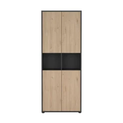 Home affaire Aktenschrank »Sign Aktenregal, Bücherregal, Standregal,« Merkzweckschrank, 2 Fächer, 4 Einlegeböden, Breite/Höhe 80/200 cm