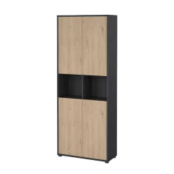 Home affaire Aktenschrank »Sign Aktenregal, Bücherregal, Standregal,« Merkzweckschrank, 2 Fächer, 4 Einlegeböden, Breite/Höhe 80/200 cm
