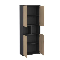 Home affaire Aktenschrank »Sign Aktenregal, Bücherregal, Standregal,« Merkzweckschrank, 2 Fächer, 4 Einlegeböden, Breite/Höhe 80/200 cm
