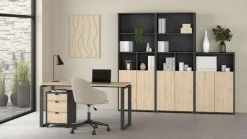 Home affaire Aktenschrank »Sign Aktenregal, Bücherregal, Standregal,« Merkzweckschrank, 2 Fächer, 4 Einlegeböden, Breite/Höhe 80/200 cm