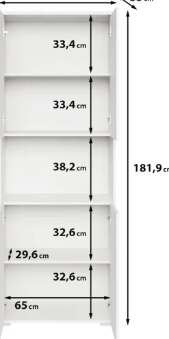 Home affaire Aktenschrank »Vera, Mehrzweckschrank mit LED-Beleuchtung« Praktischer Stauraum mit höhenverstellbaren Ablageböden, H. 182 cm