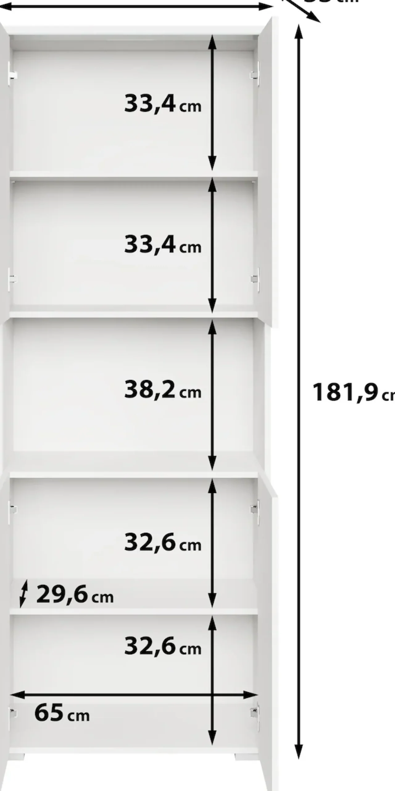 Home affaire Aktenschrank »Vera, Mehrzweckschrank mit LED-Beleuchtung« Praktischer Stauraum mit höhenverstellbaren Ablageböden, H. 182 cm