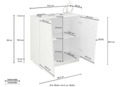 Home affaire Aktenschrank »Vega, Mehrzweckschrank, Büroschrank, mit 2 Türen« & verstellbaren Einlegeböden, Höhe 86 cm, Made in Italy