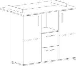 Home affaire Babyzimmer-Komplettset »Geert« Set, Kinderbett, Regal, Schrank, Wickelkommode, 4 Stk. tlg. Made in Germany; mit Kinderbett, Regal, Schrank und Wickelkommode