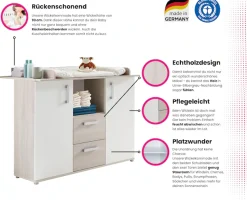Home affaire Babyzimmer-Komplettset »Geert« Set, Kinderbett, Regal, Schrank, Wickelkommode, 4 Stk. tlg. Made in Germany; mit Kinderbett, Regal, Schrank und Wickelkommode