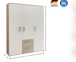 Home affaire Babyzimmer-Komplettset »Geert« Set, Kinderbett, Regal, Schrank, Wickelkommode, 4 Stk. tlg. Made in Germany; mit Kinderbett, Regal, Schrank und Wickelkommode