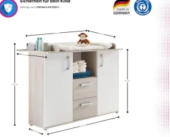 Home affaire Babyzimmer-Komplettset »Geert« Set, Kinderbett, Regal, Schrank, Wickelkommode, 4 Stk. tlg. Made in Germany; mit Kinderbett, Regal, Schrank und Wickelkommode