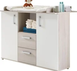 Home affaire Babyzimmer-Komplettset »Geert« Set, Kinderbett, Regal, Schrank, Wickelkommode, 4 Stk. tlg. Made in Germany; mit Kinderbett, Regal, Schrank und Wickelkommode
