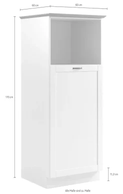 Home affaire Backofen/Kühlumbauschrank »Teramo« Breite 60 cm, 1 Tür, 1 offenes Fach