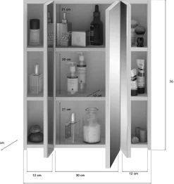 Home affaire Badezimmerspiegelschrank »Malmö, Breite 60 cm, inkl. LED Beleuchtung, 3 Spiegeltüren, 9 Fächer« in verschiedenen Farben erhältlich, Badmöbel, Spiegel, Badschrank, Bad