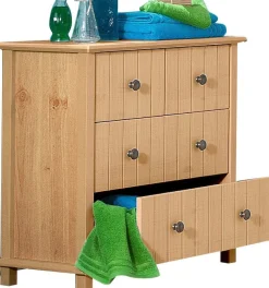Home affaire Badkommode »Vili« Badezimmerschrank, Unterschrank, 4 Schubladen, aus Massivholz