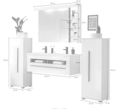 Home affaire Badmöbel-Set »Cantara, Bad im modernen Design, 4-teiliges Badezimmer« Set, 4 Stk. tlg.