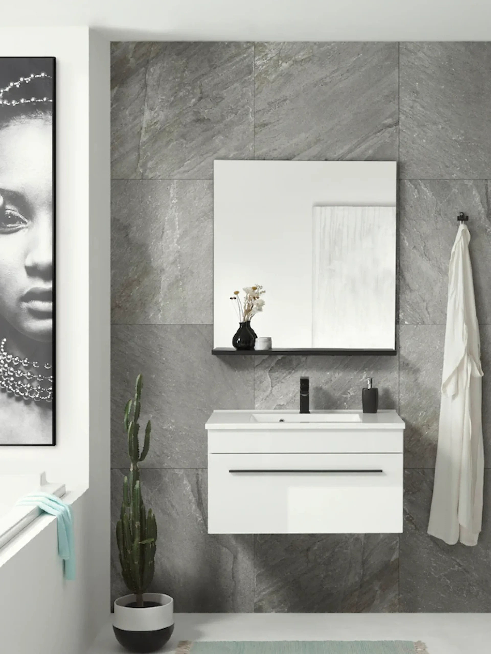 Home affaire Badmöbel-Set »Cantara, Bad im modernen Design, 2-teiliges Badezimmer« Set, 2 Stk. tlg.
