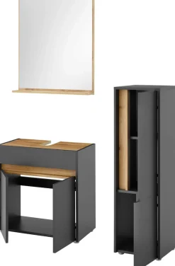 Home affaire Badmöbel-Set »CITY/ GIRON, Bad im zeitlosen Design, 3-teiliges Badezimmer« Set, 3 Stk. tlg.