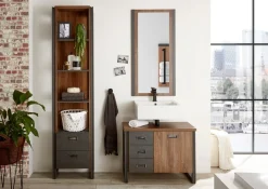 Home affaire Badmöbel-Set »Detroit, Bad im Industrialdesign, 3-teiliges Badezimmer« Set, 3 Stk. tlg.