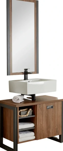Home affaire Badmöbel-Set »Detroit, Bad im Industrialdesign, 2-teiliges Badezimmer« Set, 2 Stk. tlg.