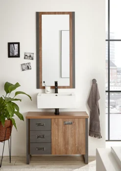 Home affaire Badmöbel-Set »Detroit, Bad im Industrialdesign, 2-teiliges Badezimmer« Set, 2 Stk. tlg.