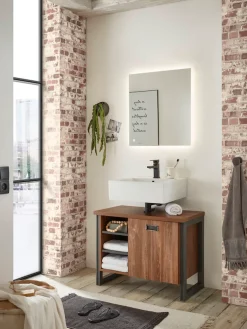 Home affaire Badmöbel-Set »Detroit, Bad im Industrialdesign, inkl. LED, 2-teiliges Badezimmer« 2 Stk. tlg.