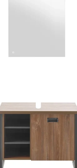Home affaire Badmöbel-Set »Detroit, Bad im Industrialdesign, inkl. LED, 2-teiliges Badezimmer« 2 Stk. tlg.