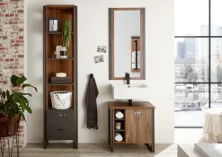 Home affaire Badmöbel-Set »Detroit, Bad im Industrialdesign, 3-teiliges Badezimmer« Set, 3 Stk. tlg.