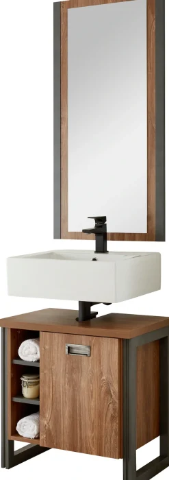 Home affaire Badmöbel-Set »Detroit, Bad im Industrialdesign, 2-teiliges Badezimmer« Set, 2 Stk. tlg.