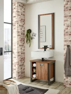 Home affaire Badmöbel-Set »Detroit, Bad im Industrialdesign, 2-teiliges Badezimmer« Set, 2 Stk. tlg.