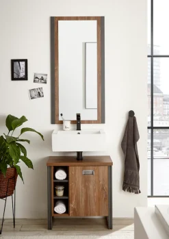 Home affaire Badmöbel-Set »Detroit, Bad im Industrialdesign, 2-teiliges Badezimmer« Set, 2 Stk. tlg.