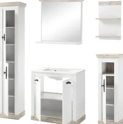 Home affaire Badmöbel-Set »Florenz, Bad im Landhausstil, 5-teiliges Badezimmer« 5 Stk. tlg.