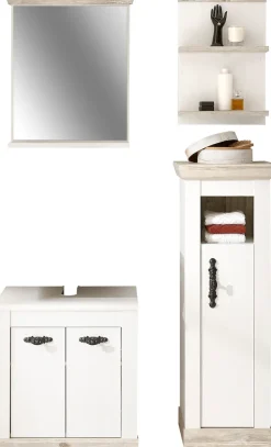 Home affaire Badmöbel-Set »Florenz, Bad im Landhausstil, 4-teiliges Badezimmer« 4 Stk. tlg.