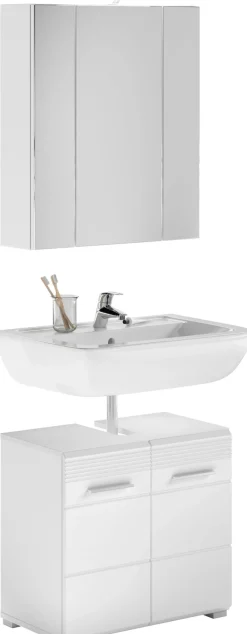Home affaire Badmöbel-Set »Malmö, 2 teilig, inklusive LED Beleuchtung, bestehend aus:« 2 Stk. tlg.