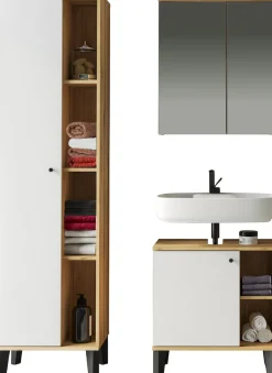 Home affaire Badmöbel-Set »OSLO, Bad im skandinavischen Design, 3-teiliges Badezimmer« Set, 3 Stk. tlg.