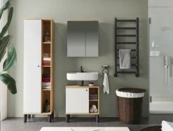 Home affaire Badmöbel-Set »OSLO, Bad im skandinavischen Design, 3-teiliges Badezimmer« Set, 3 Stk. tlg.