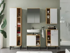 Home affaire Badmöbel-Set »OSLO, Bad im skandinavischen Design, 5-teiliges Badezimmer« Set, 5 Stk. tlg.
