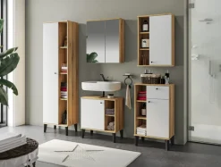 Home affaire Badmöbel-Set »OSLO, Bad im skandinavischen Design, 5-teiliges Badezimmer« Set, 5 Stk. tlg.