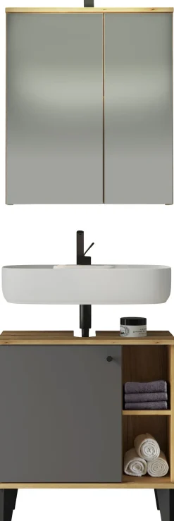 Home affaire Badmöbel-Set »OSLO, Bad im skandinavischen Design, 2-teiliges Badezimmer« Set, 2 Stk. tlg.
