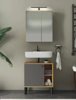 Home affaire Badmöbel-Set »OSLO, Bad im skandinavischen Design, 2-teiliges Badezimmer« Set, 2 Stk. tlg.