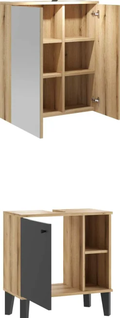 Home affaire Badmöbel-Set »OSLO, Bad im skandinavischen Design, 2-teiliges Badezimmer« Set, 2 Stk. tlg.