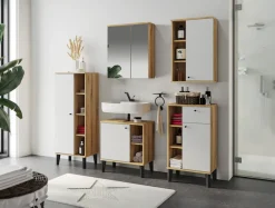 Home affaire Badmöbel-Set »OSLO, Bad im skandinavischen Design, 5-teiliges Badezimmer« Set, 5 Stk. tlg.