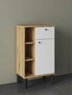 Home affaire Badmöbel-Set »OSLO, Bad im skandinavischen Design, 5-teiliges Badezimmer« Set, 5 Stk. tlg.