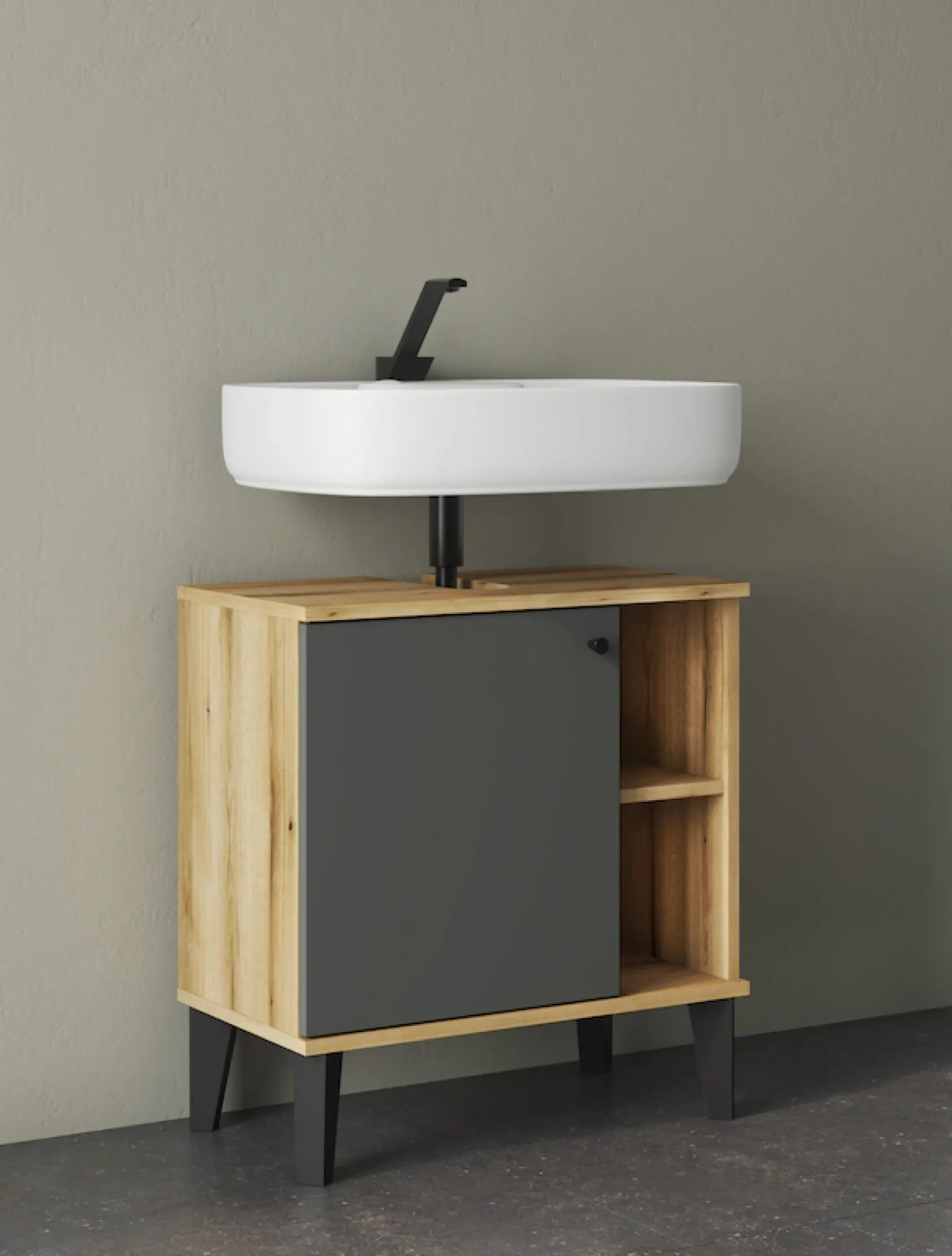 Home affaire Badmöbel-Set »OSLO, Bad im skandinavischen Design, 5-teiliges Badezimmer« Set, 3 Stk. tlg.