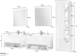 Home affaire Badmöbel-Set »Studio Line, Bad im modernen Design, 5-teiliges Badezimmer« 5 Stk. tlg.
