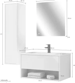 Home affaire Badmöbel-Set »Studio Line, Bad im modernen Design, 3-teiliges Badezimmer« 3 Stk. tlg.