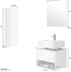 Home affaire Badmöbel-Set »Studio Line, Bad im modernen Design, 3-teiliges Badezimmer« 3 Stk. tlg.