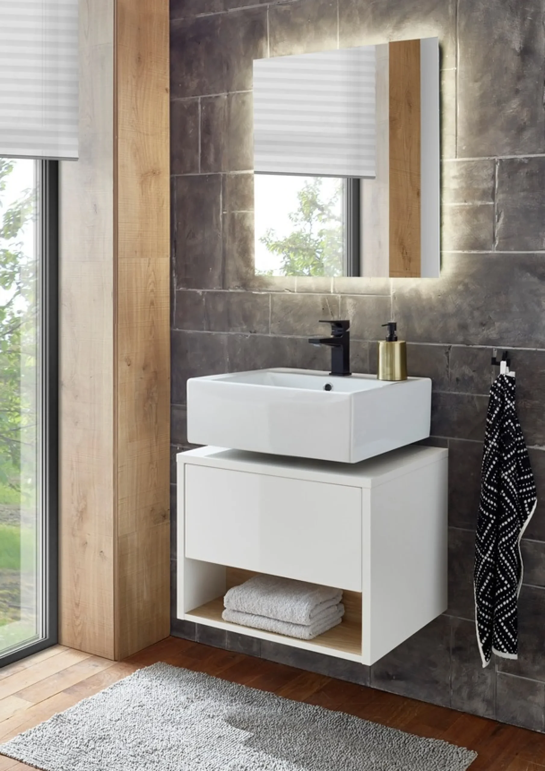 Home affaire Badmöbel-Set »Studio Line, Bad im modernen Design, 2-teiliges Badezimmer« 2 Stk. tlg.