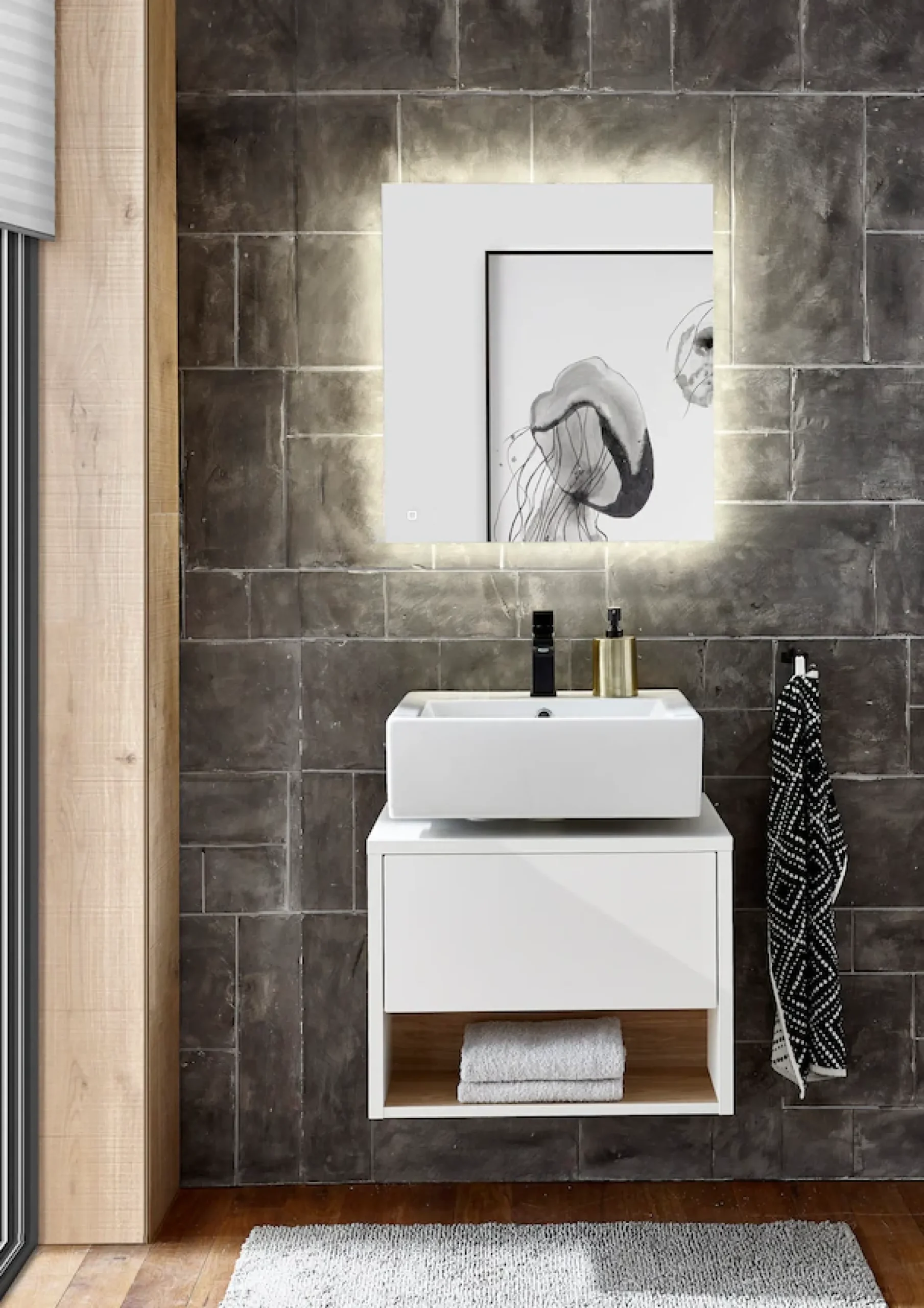 Home affaire Badmöbel-Set »Studio Line, Bad im modernen Design, 2-teiliges Badezimmer« 2 Stk. tlg.