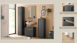 Home affaire Badspiegel »CITY/GIRON, Spiegel in Wotan Eiche, Wandspiegel im zeitlosen Design« mit Ablagefläche, 60 cm breit