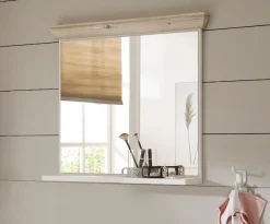 Home affaire Badspiegel »Florenz, Spiegel im Landhausstil« in Pinie Weiß, mit Ablagefläche, Breite 80 cm