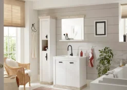 Home affaire Badspiegel »Florenz, Spiegel im Landhausstil« in Pinie Weiß, mit Ablagefläche, Breite 80 cm